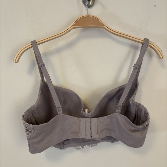 Victoria's Secret Lined Demi Bra Gray Lace Bow Sexy Body by Victoria 36C - Picture 2 of 3
